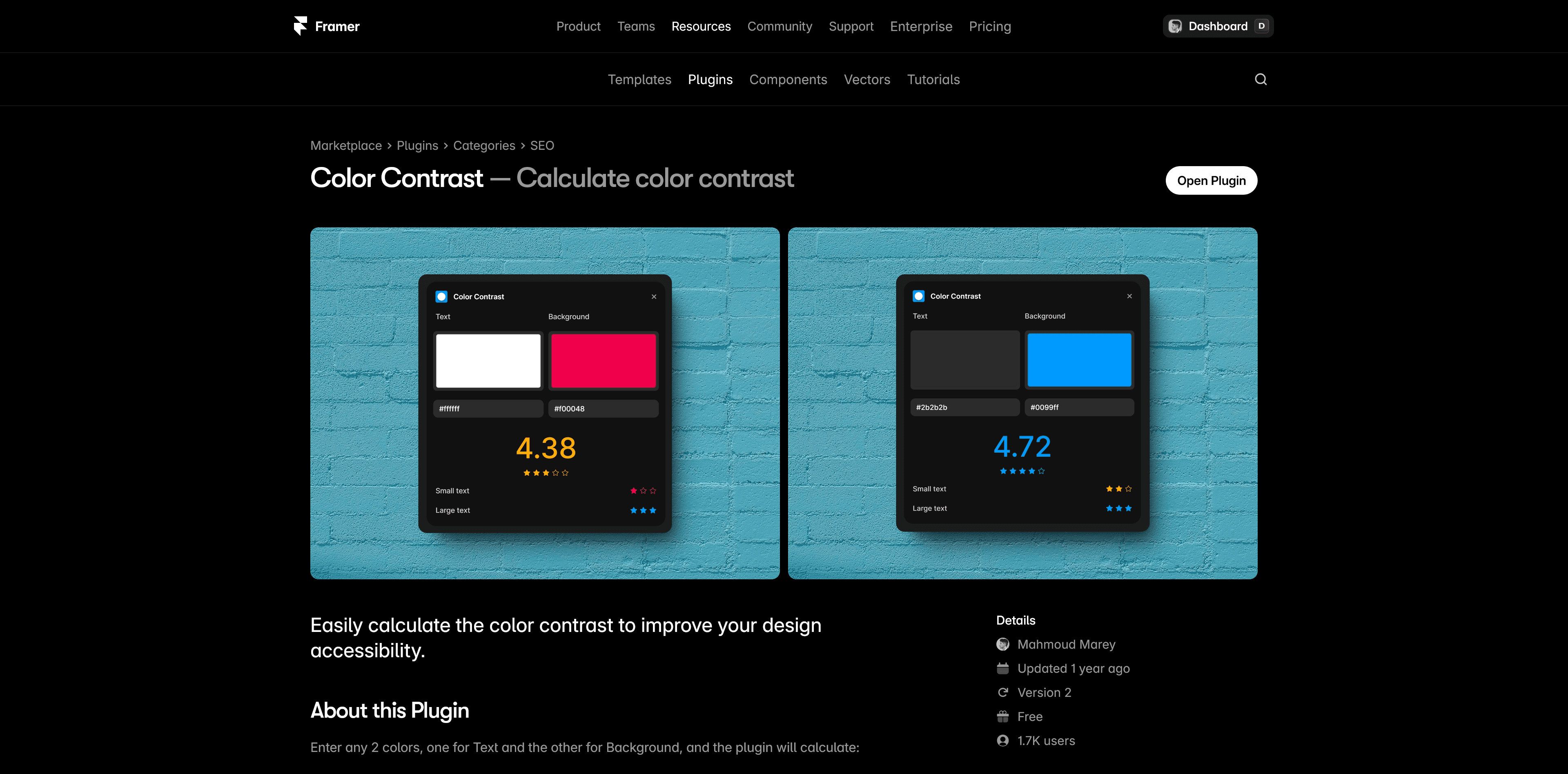 Color Contrast Framer Plugin